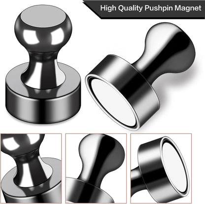 LOVIMAG 60Pcs Black Fridge Magnets - Strong Neodymium Magnets for Whiteboard, Refrigerator, Office, Classroom, Locker, Picture