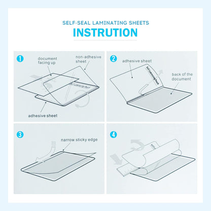 Uinkit 20 Pack 5x7 inches Self Sealing Laminating Pouches, Waterproof Lamination Pouches, Permanent Adhesive 10mil Thickness No Need Machine (5.2x7.2Inchesx20Pack)