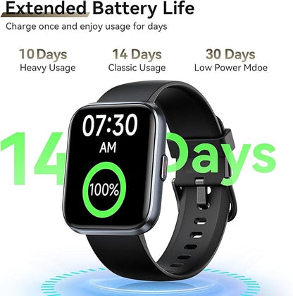 Smart Watches for Women Men, 1.85" Screen Smartwatch Compatible iPhone Android Phone Answer/Make Call, 24/7 SpO2 Sleep Heart Rate Monitor,3ATM Waterproof, Fitness Traker 120+Sport ( 2 Bands Included)