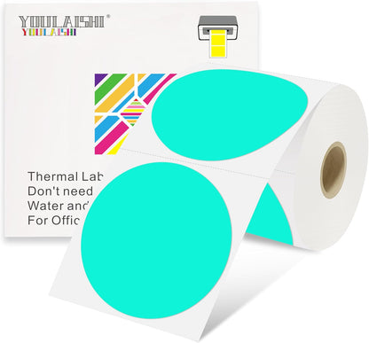 3 X 3 Inch Color Coding Dot Labels Circle Thermal Printable Waterproof 500 Pcs Round Stickers Adhesive Writable for Office, Home, Garage, DIY Sticker, Barcodes, Name Tag, Watercolor Green