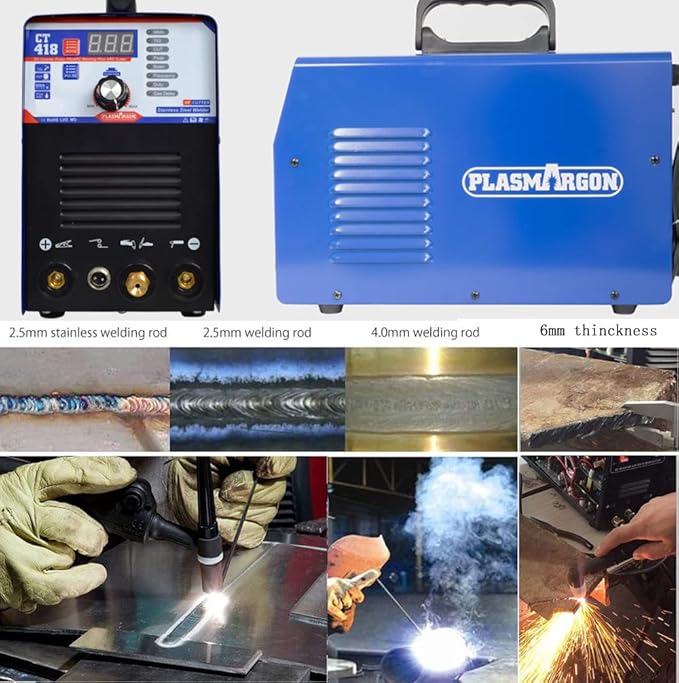 CT418 3-IN-1 110V/220V Multifunctional Plasma Cutter Welder Combo Machine,40A Plasma Cutter/180A Lift TIG/180A Stick Welder,2/5" Clean Cut Digital Display IGBT Plasma Cutting Equipment