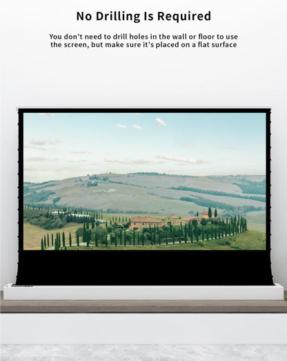 VIVIDSTORM-Movie Screen S 84 inch Motor Rollable Foldaway Portable Screen with White Cinema PVC, 4k 3D HD Gaming/Office Room,Compatible with Standard Projector,VWSDSTW84H