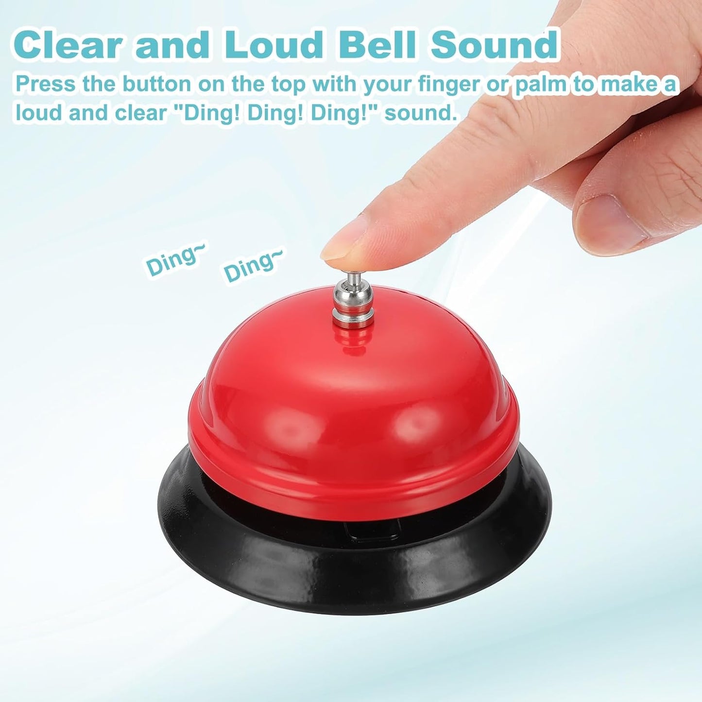 uxcell Desk Service Call Bell, 3.35 Inch Metal Dinner Service Bell Ring for Hotel Restaurant Reception Area and Wedding Party Events, Red