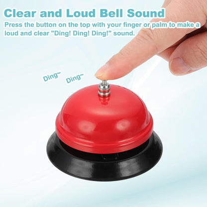uxcell Desk Service Call Bell, 3.35 Inch Metal Dinner Service Bell Ring for Hotel Restaurant Reception Area and Wedding Party Events, Red