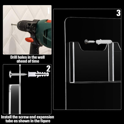 Eersida 2 Pack Acrylic Brochure Pamphlet Holder Wall Mount Clear Brochure Display Holder Plastic Trifold Flyer Rack Literature Storage Rack for Offices Waiting Room (9 x 15 Inch,4 Pockets)