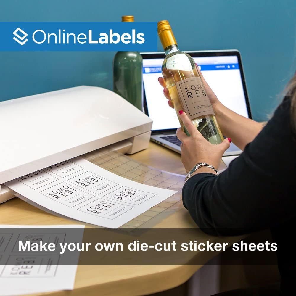 8.5 x 11 Clear Frosted Matte Sticker Paper (Inkjet Printers Only) - 100 Sheets - Full Sheet Labels - OnlineLabels