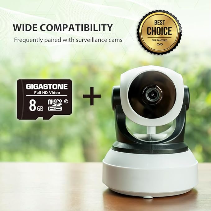 GIGASTONE 8GB Micro SD Card 10-Pack, Full HD Video, Surveillance Security Cam Action Camera Drone, 85MB/s Micro SDHC Class 10