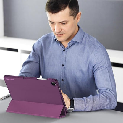 MoKo Case for Galaxy Tab A9+/A9 Plus 11 inch 2023, Slim Stand Protective Smart Cover with Hard PC Translucent Back Shell for Tab A9 Plus Tablet (SM-X210/X216/X218), Auto Wake/Sleep, Dark Purple