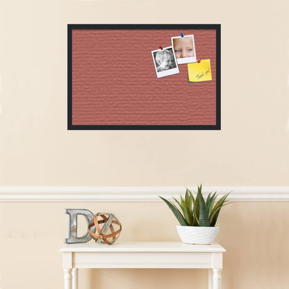 PinPix 30x20 Inch Cork Bulletin Board. This Decorative Framed Pin Board Comes with Crimson Pastel Design and a Satin Black Frame. Ideal for Home Office Decor or Message Board (PinPix-1807)