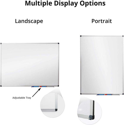 2 Pack 48 x 36 Large Magnetic Dry Erase Board with Removable Marker Tray| Commercial Quality Wall-Mounted Aluminum Message Presentation White Board for Home Office Classroom