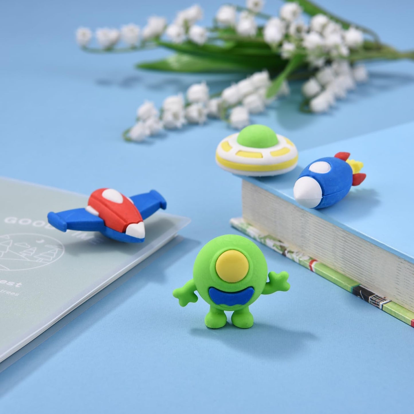 24 Pakc Alien Ship Erasers for Kids, 3D Puzzle Erasers for Boys Girls, Fun Eraser for School Supplies Prize Gifts Party Favors