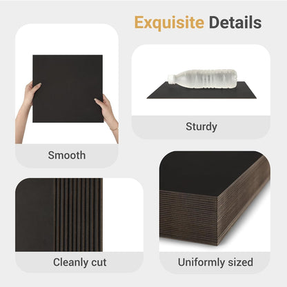 25 Pcs Book Board, Binder Board, Cover Board, Heavy Duty Chipboard for Book Binding, DIY Cardboard (Black, 10 x 12.5 Inch 80PT)