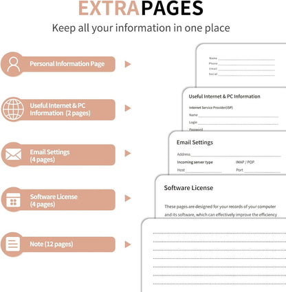 Password Book with Alphabetical Tabs, 5.4"x7.8"Password Keeper Book, 160 Pages/100GSM Hardcover Notebook, Password Organizer for Internet Website Address Login