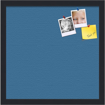 PinPix 16x16 Inch Cork Bulletin Board. This Decorative Framed Pin Board Comes with Navy Pastel Design and a Satin Black Frame. Ideal for Home Office Decor or Message Board (PinPix-1811)