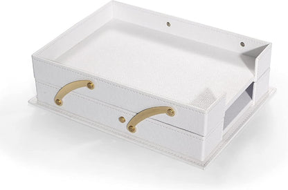 MOOGCO Bonded Set - Desk Accessories - Leather Desk Organizer - Bonded Leather Set - Office Desk Accessories - Home Office Accessories - Desk Supplies - Leather Desk Set - Office Accessories