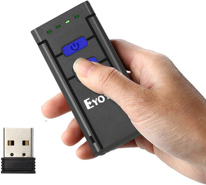 Eyoyo Mini 1D Wireless Barcode Scanner Bluetooth,3-in-1 Bluetooth&2.4G Wireless&Wired Connection, Portable Inventory Bar Code Reader Compatible with iPhone, Android, Windows, Mac Tablets or Computers