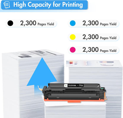 TRUE IMAGE Compatible 410A Toner Cartridge Replacement for HP 410A 410X 410 CF410A CF411A CF412A CF413A Color Laserjet Pro MFP M477fnw M477fdw M477fdn M452dn M452nw M477 Printer (4-Pack)
