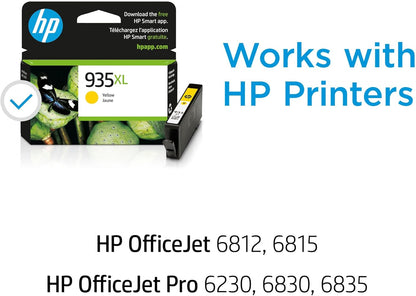 HP 935XL Yellow High-yield Ink Cartridge | Works with HP OfficeJet 6810; OfficeJet Pro 6230, 6830 Series | C2P26AN