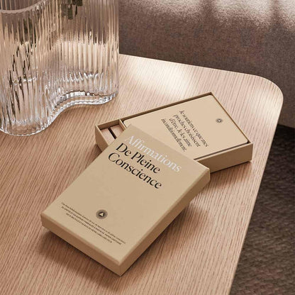 Intelligent Change French Mindful Affirmation Cards, Daily Words of Encouragement Cards, Self Affirmation Inspirational Gifts, Self Care Box of Positive Affirmations, Display Stand, Deck of 52