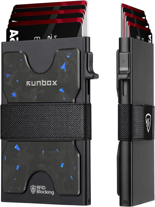 Mens Card Cases, Slim Card Holder Wallet for Men and Women, Minimalist RFID Blocking Wallet with Pop-Up Function, Thin Design, Metal Card Cases Holds 6+6 Cards, Gifts for Men, Men's Accessories