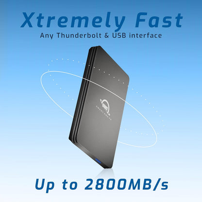 OWC 1TB Envoy Pro FX Portable Rugged External NVMe M.2 SSD Drive Thunderbolt 3, USB3.2 USB-C, up to 2800MB/s speeds, Drop/Shock Resistant Compatible with Mac and PC