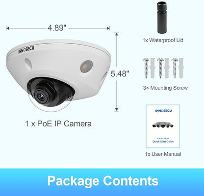 AI 8MP PoE Camera, Outdoor Vandal-Proof Dome Security IP Camera, Smart Dual Light Color Night Vision, Built-in Mic, 2.8mm Lens 110°, Face Detection, Human/Vehicle Detection, IND8ED63B