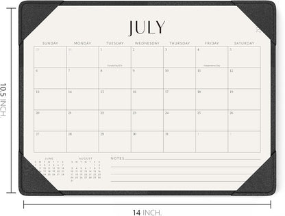 Jotsome Desk Calendar 2025-2026 with Desktop Mat, Academic Desk Pad Calendar From July 2025 to December 2026 14x10.5 inch, Desk Blotter Calendar for Home Office and School, Easy Planning, Black
