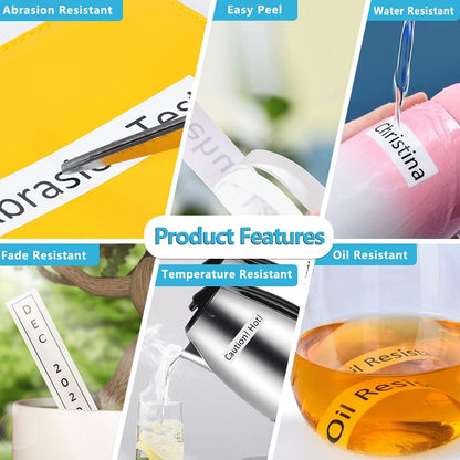 Hehua Compatible 4PK TZe TZ Tape 18mm 0.7 Laminated White Label Replacement for Brother Label Maker Tape TZe-241 TZe241 TZ-241 for P Touch PTD400 PTD600 PTP750W PT1880, 3/4 X 26.2ft, Black on White