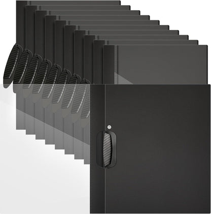 Teling 24 Pcs Clear Report Covers with Sliding Bar and Clip Presentation Folders Resume Folders for Classroom Business Files Document School Office, 9.4 x 11.8 Inches(Black)