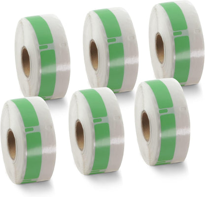 BETCKEY Colored Labels Compatible with Dymo 30346 (1/2" x 1-7/8") Library Barcode Labels, Compatible for Dymo LabelWriter Thermal 450, 4XL & Zebra Desktop Printers [6 Rolls, Green]