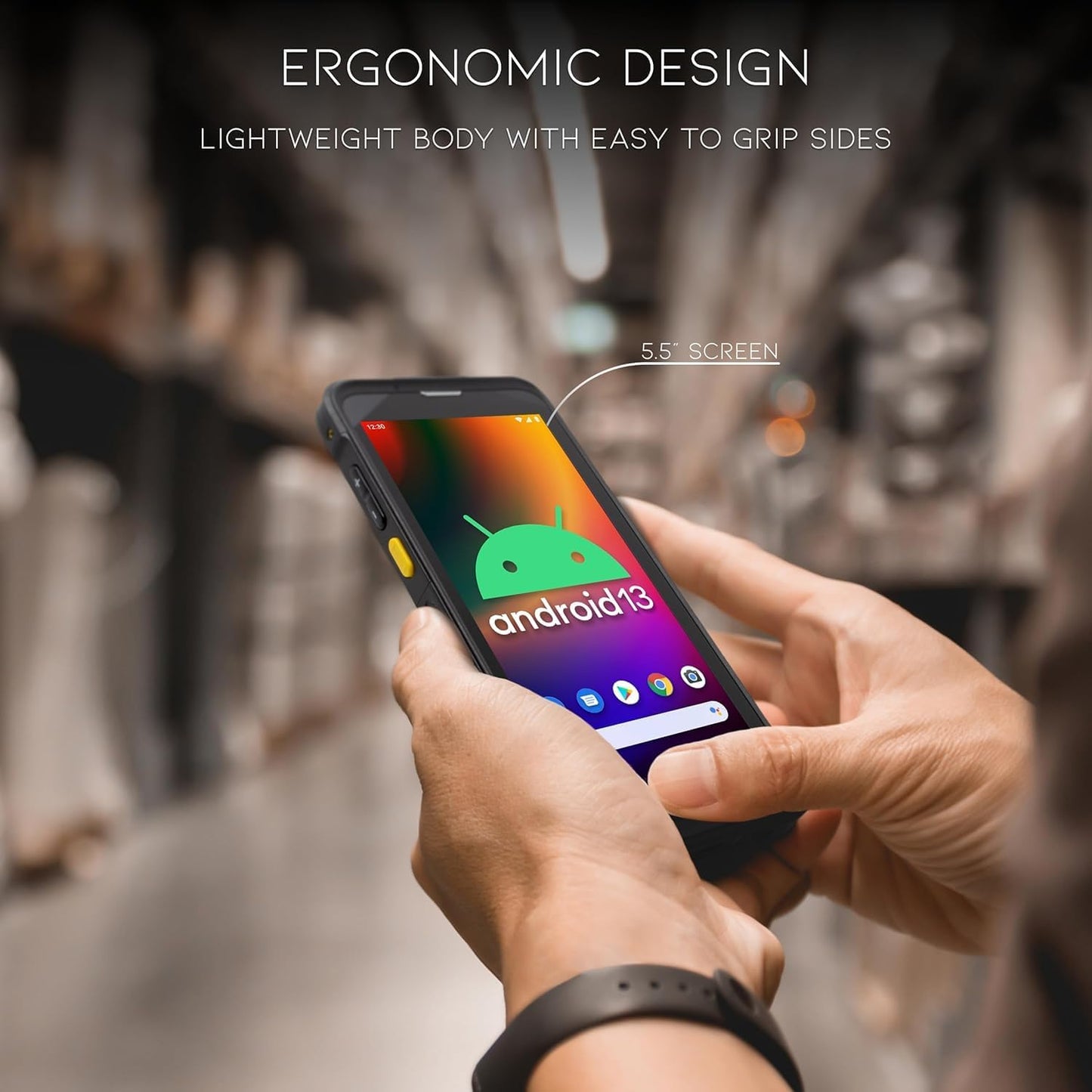 Chainway C66 Wireless Android Handheld 2D/1D/QR Barcode Scanner (Zebra SE4710), Android 13 with Play Store, 5.5” Screen, WiFi, 6FT Drop Rating, for Warehouse Inventory Scanning (Build Your Own)