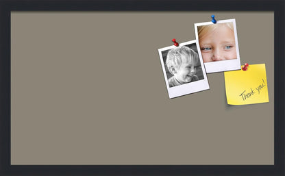 PinPix 24x14 Inch Cork Bulletin Board. This Decorative Framed Pin Board Comes with Pewter Design and a Satin Black Frame. Ideal for Home Office Decor or Message Board (PinPix-1812)