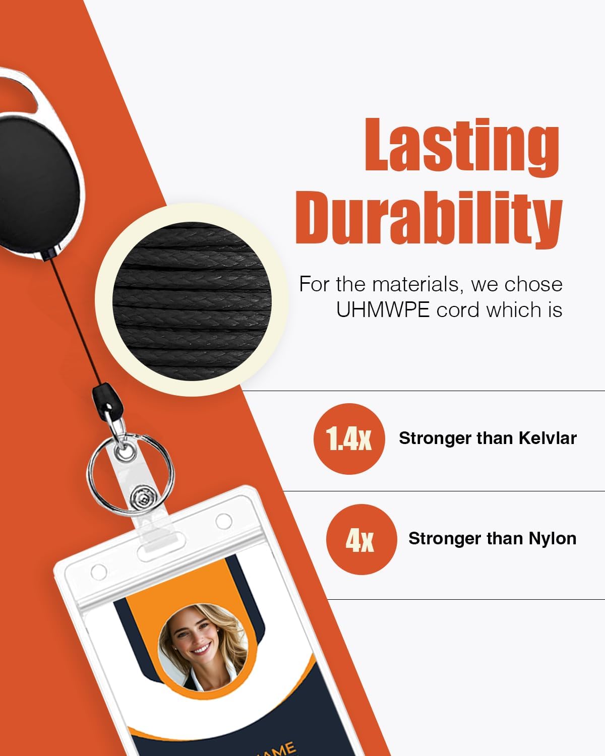 Retractable ID Badge Holder with Clip Badge Reels, Clear ID Card Holder (2 Pack)