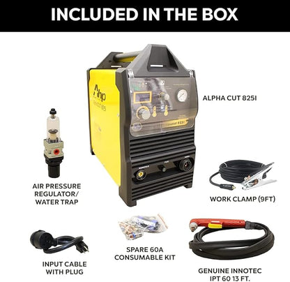 AHP Alpha-Cut 825i Plasma Cutter – 110V/220V Dual Voltage | 60 Amp | Clean Cuts Up to 7/8" | Pilot Arc Torch | Complete Kit Included