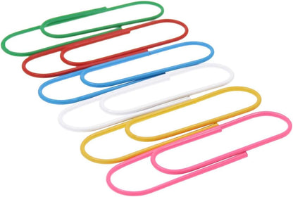 Coideal Super Large Paperclips Colored, 30 Pack 4 Inch Jumbo XL Mega Paper Clips Holder Vinyl Coated Assorted Color for Office (10 cm)