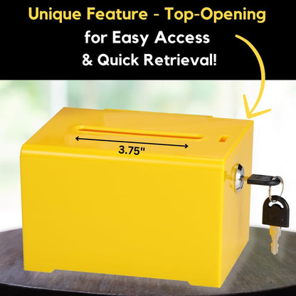 Adir Acrylic Donation Box Suggestion Slot Lock for Fundraising, Raffle, Tip - 6.25x4.5x4 Inches, Sign Holder