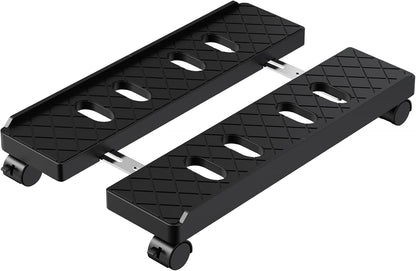 Adjustable Computer Tower Stand, Mobile CPU Stand with 4 Rolling Caster Wheels, Under Desk CPU Holder PC Floor Cart PC Riser for Gamers and Students (Black-Big)