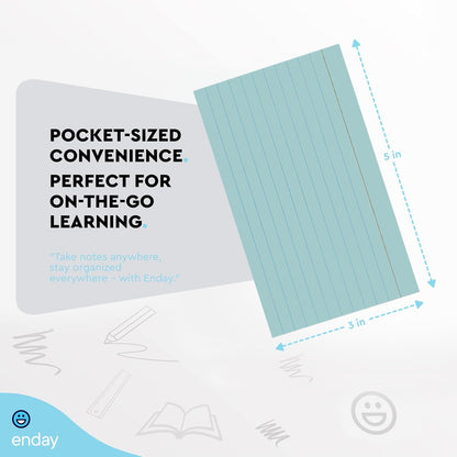 Index Cards 3x5 Bulk, (2400 Cards Pastel Colors) Flashcards, Notecards 3x5 lined, Blank on Back, Assorted Pastel Colors Flashcards for School Home and Office, Ruled Index Cards