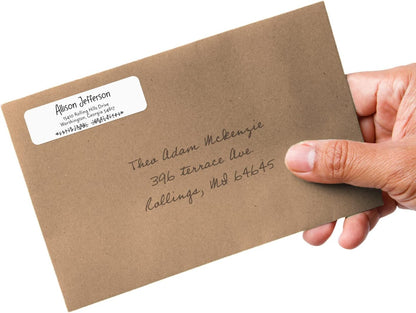 Black and White Botanical Rolled Address Labels / 500 Personalized Return Address Labels/Designer Address Stickers in Elegant Plastic Dispenser