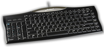 Evoluent R3K Reduced Reach Right-Hand Keyboard – Wired USB Compact with Numeric Pad, Ergonomic Computer Keyboards for Comfortable Typing, Black Full-Size PC Keyboard with One-Touch Shortcut Keys
