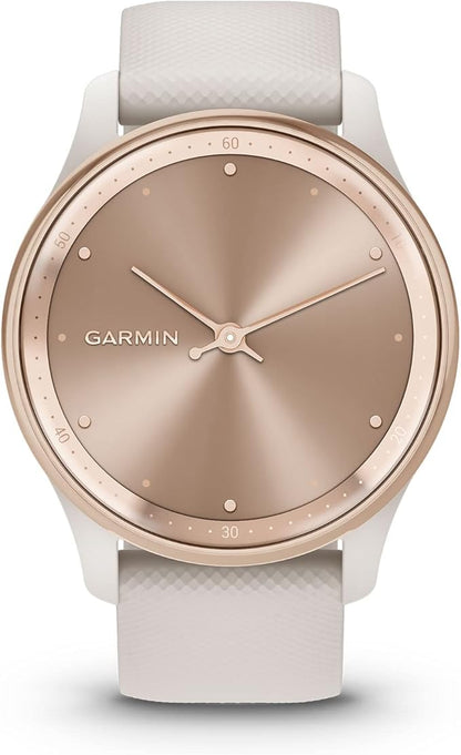 Garmin Vivomove Trend, Stylish Hybrid Smartwatch, Long-Lasting Battery Life, Dynamic Watch Hands and Touchscreen Display, Ivory (Renewed), Adjustable