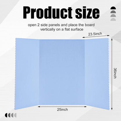 Paterr Trifold Poster Board with Storage Bag, Hook and Loop Fabric, Foldable 3 Panel Presentation Board for Science Fair and Exhibitions(Blue,72 x 36 Inch)