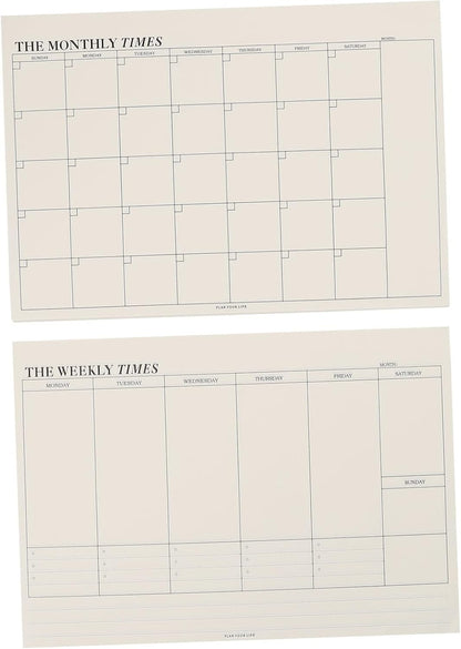 STOBOK 2pcs Tear- Notebook Daily for Monthly Memo Paper Time Planning Weekly Task Checklist Off Management Planner Noting Students Book Notepad Calendar Pad Home Schedule Agenda