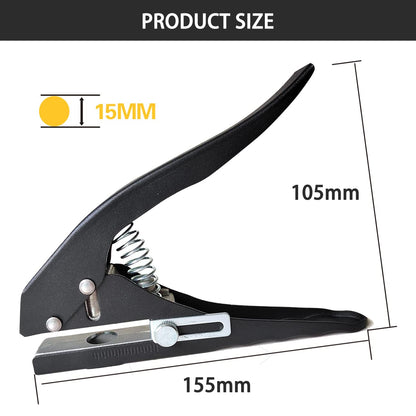Single Hole Punch, Heavy Duty Single Hole Punch Hole Punches Portable Hand Held for Tags Cards Plastic (15MM Black)