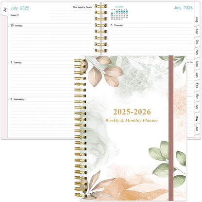 2025-2026 Planner - Academic Planner 2025-2026 from July 2025 - June 2026, Weekly & Monthly Planners Spiral Bound with 12 Monthly Tabs, Inner Pocket, 6.4" x 8.5", Rose