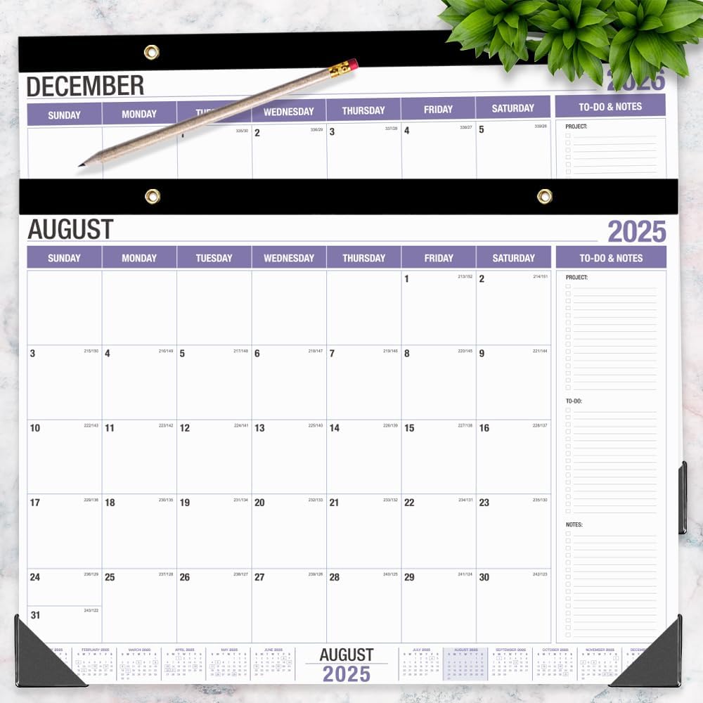Large Desk Calendar 2025-2026, Runs from August 2025 to December 2026, 22" x 17" Desk Calendars with to-do List, 17 Months Calendar 2025, Extra Large Desk Calendar for Home or Office