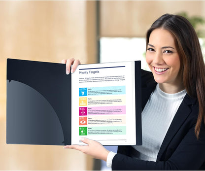 Dunwell Presentation Binder 12-Pocket, Displays 24 Pages, 8.5x11 Portfolio Binder with Plastic Sleeves, Storage and Organizer for Documents, Certificates, Projects, Photos (Black)