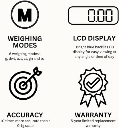 GemOro Platinum XP500 | Durable Precise Jewelers Countertop Portable Pocket Scale | Digital Precision Tool with Expert Professional Reading & Accuracy 500g x 0.01g Readability (Silver)