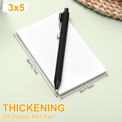 Fainne 3 x 5 Inch Paper Note Pads White Memo Pad Blank Writing Memo Scratch Paper for Waitress Waiter Book to Do Grocery List Small Notebook Restaurant Checkbook, White(150 Pack)