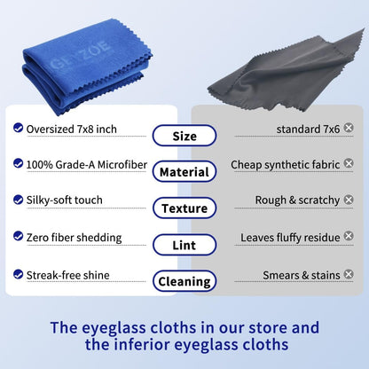 20 Pack Microfiber Glasses Cleaning Cloths - Glasses Wipes Ultra Soft & Reusable Eyeglass Lens Cleaner for Eyeglasses, Cameras, Phones